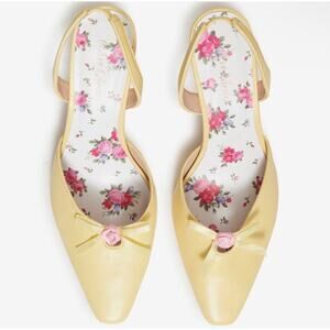 For Love & Lemons Suzette Kitten Heels in Yellow Size EU 38 / US 7.5